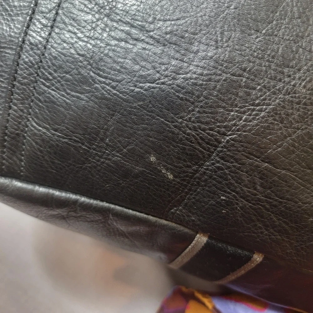 Coach Heritage 2 Way Leather Duffle Bag Black Authenticated Weekender F70561